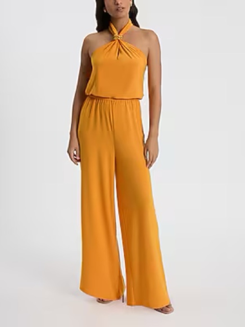 Express Orange Halter Jumpsuit